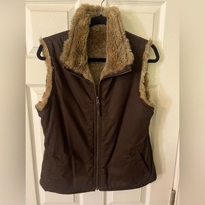 Reversible faux fur vest